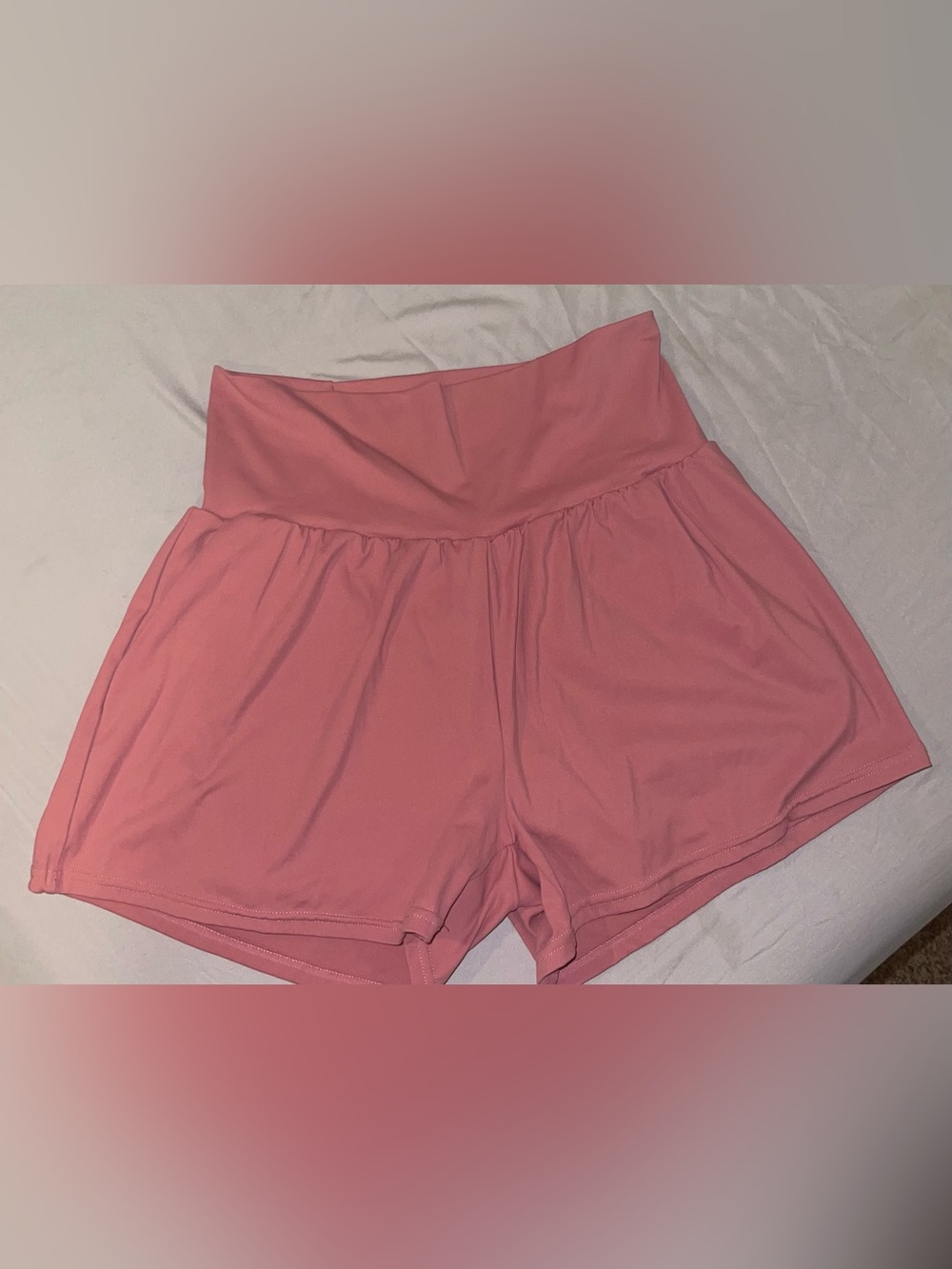 Amazon Women's High-Rise Coral Pink Athletic Shorts